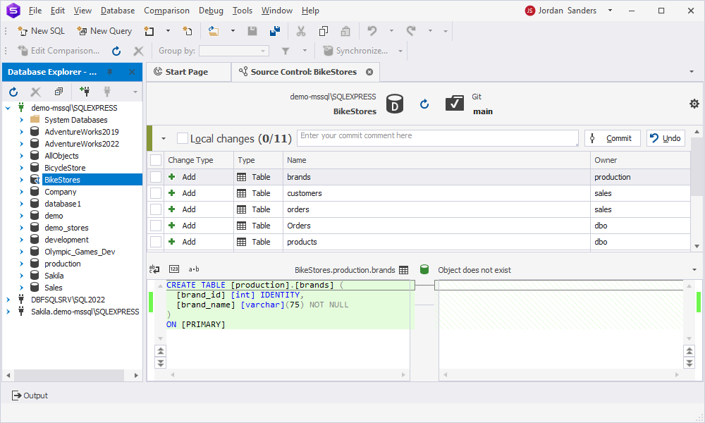 Source Control Manager with local changes