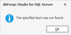 The specified text was not found