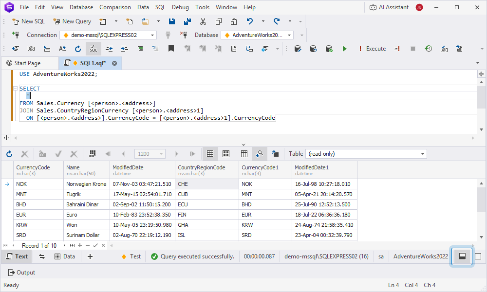 Split document layout