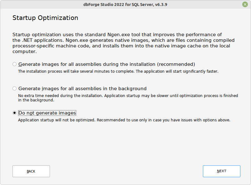 Startup Optimization page