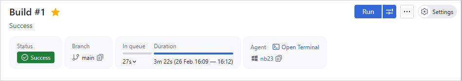 Project status after the build process