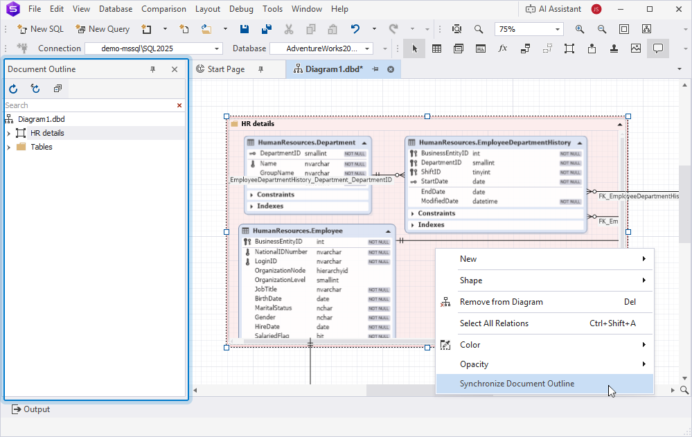 Synchronize a container with Document Outline