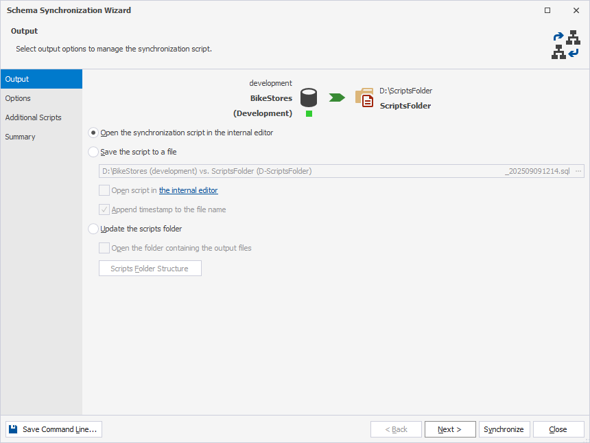 Update the scripts folder