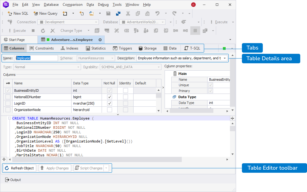 Table Editor