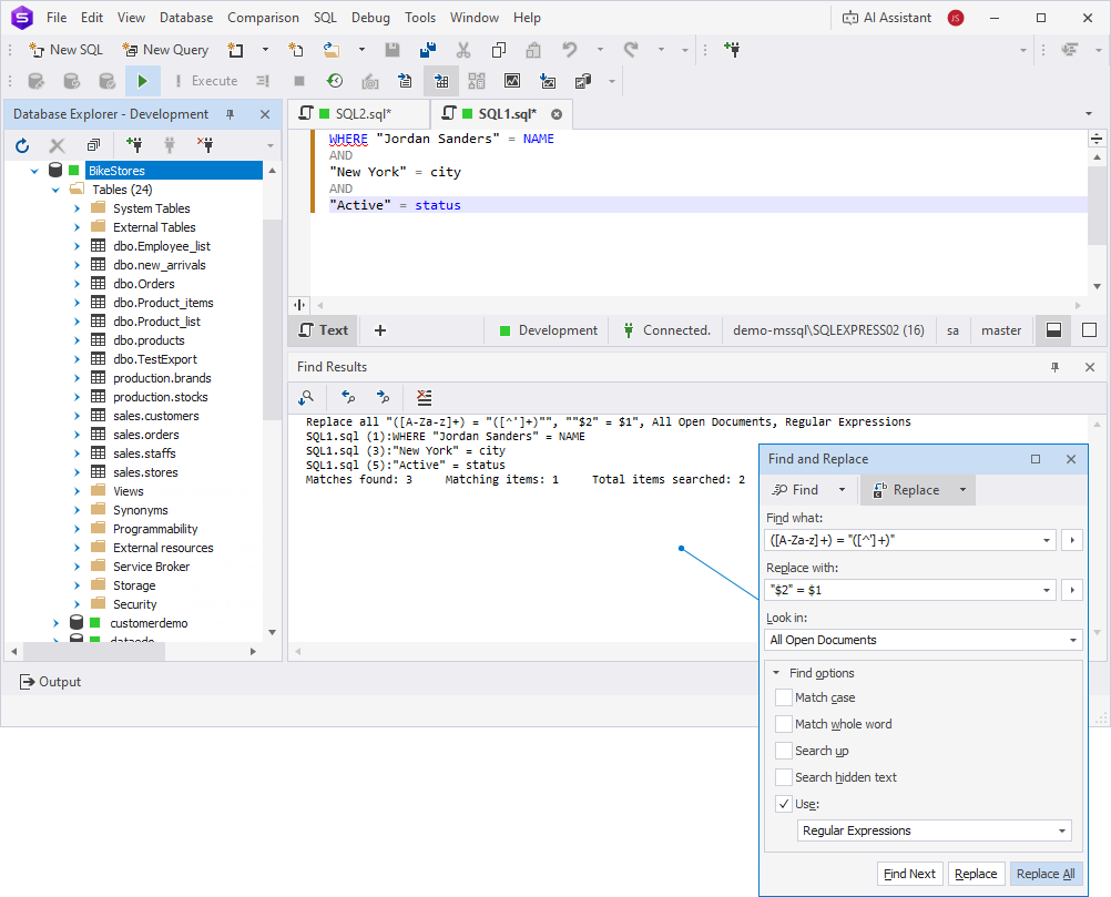 Example 2: Reorder WHERE conditions