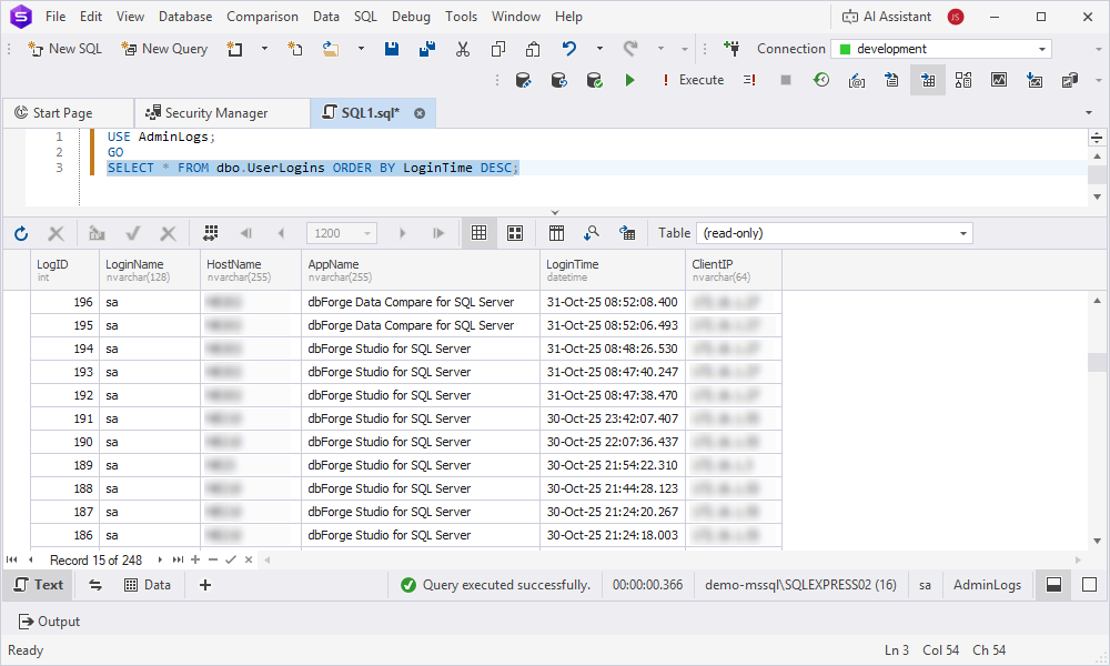 Track login and permission changes