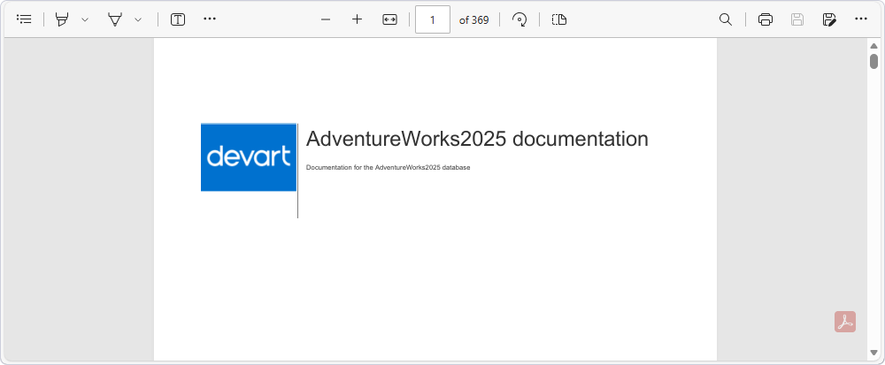View the generated documentation in the PDF format