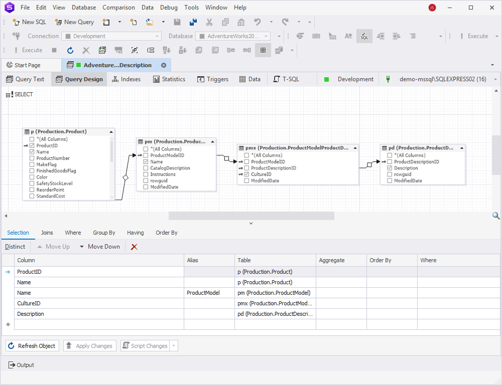View Editor - Query Design