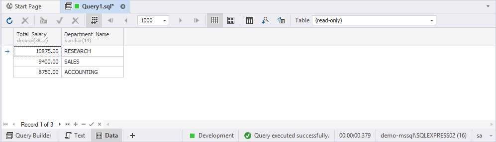 Result - Wrap to Query
