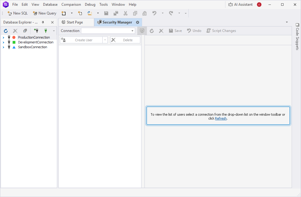 A watermark in Security Manager explaining how to view the list of users
