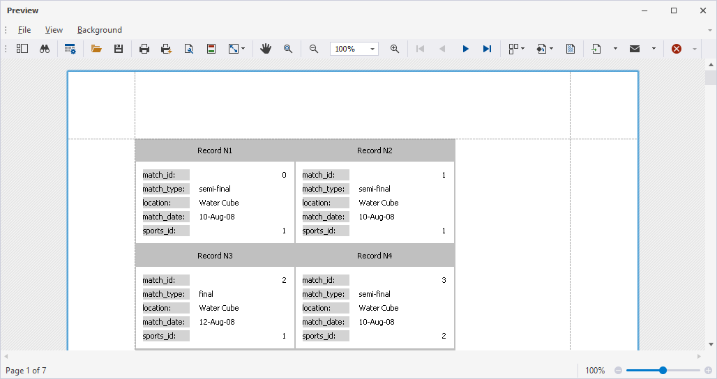 Printing - Preview window