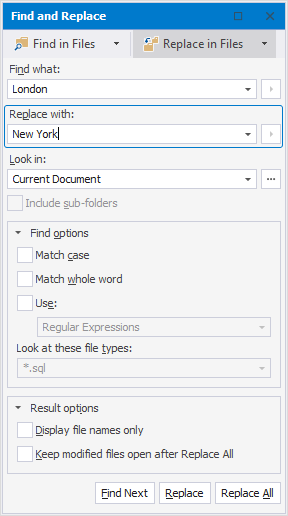 Find and Replace Files