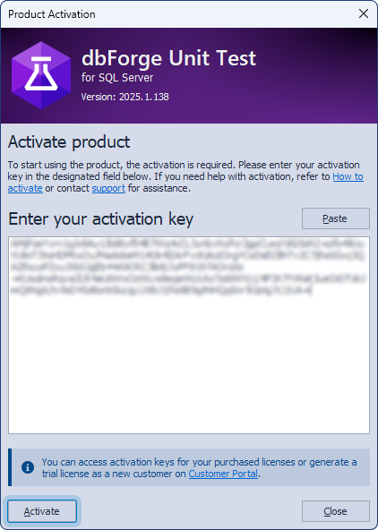 The Product Activation dialog