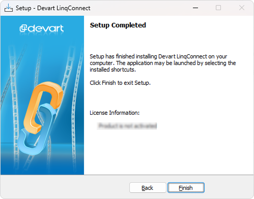 Installation via wizard - completing setup