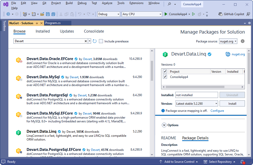 Installation via package manager