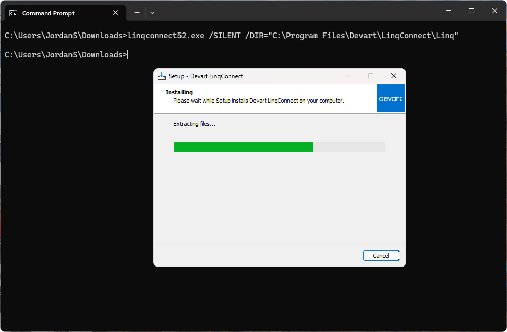 Installation via command line - silent mode