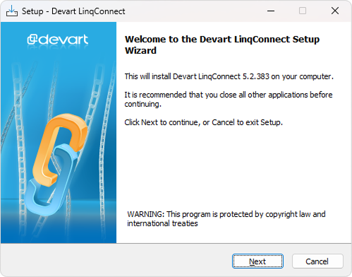 Installation via wizard - welcome