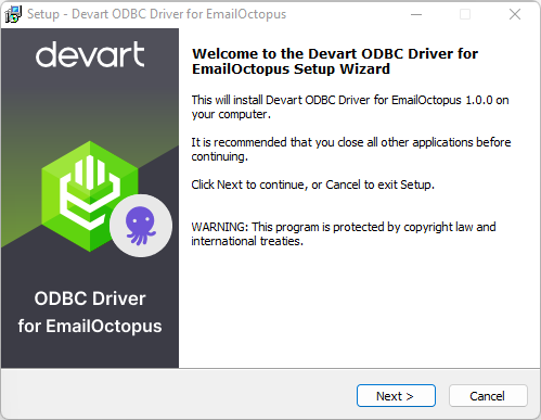 Windows 7 EmailOctopus ODBC Driver by Devart 1.2.0 full