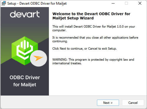 Devart ODBC Driver for Mailjet Screenshot