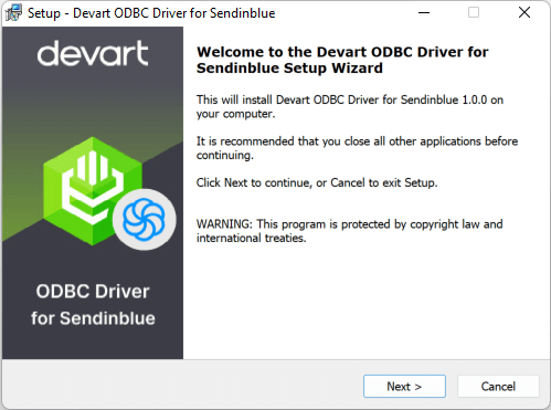 ODBC Driver for Sendinblue Screenshot