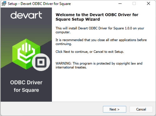 Windows 7 Square ODBC Driver by Devart 2.1.0 full