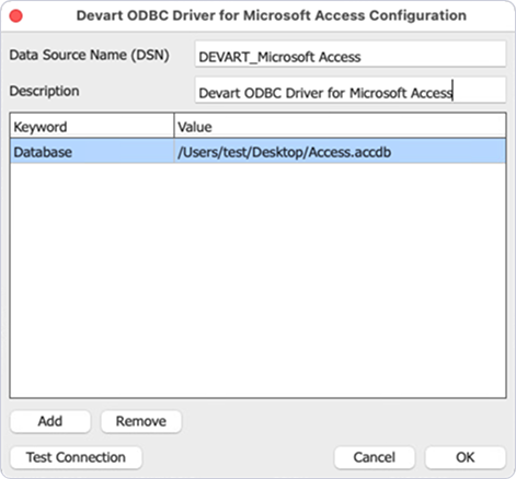 Devart ODBC Administrator parameters