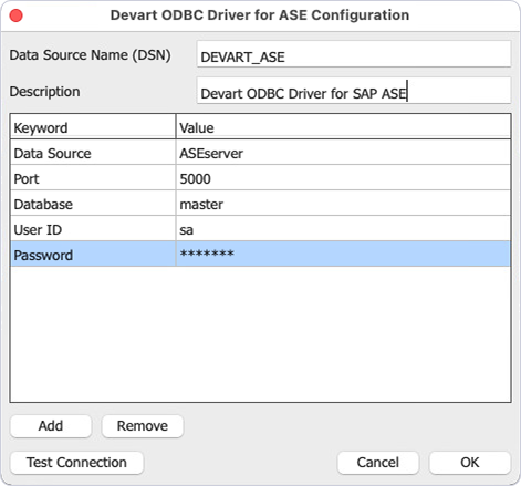 Devart ODBC Administrator parameters