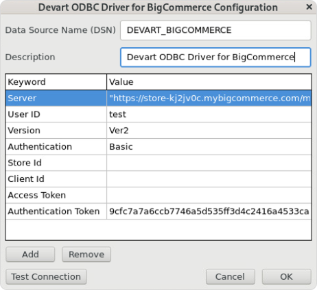 Devart ODBC Administrator parameters