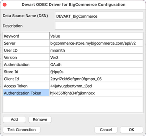 Devart ODBC Administrator parameters