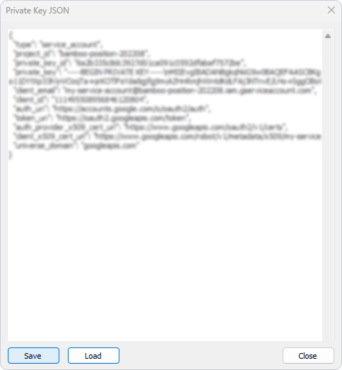 Save the JSON private key