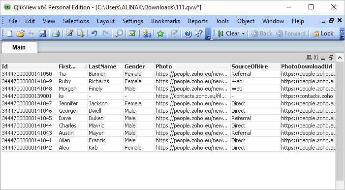 QlikView ODBC Database