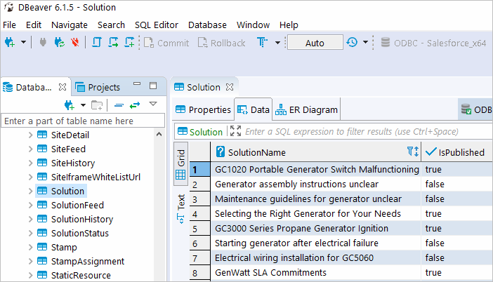 Retrieve data from Cin7 Core in DBeaver