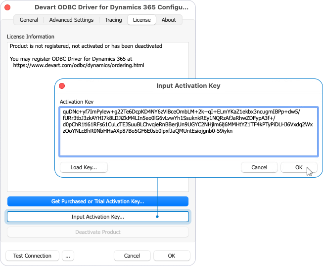 Input Activation Key dialog