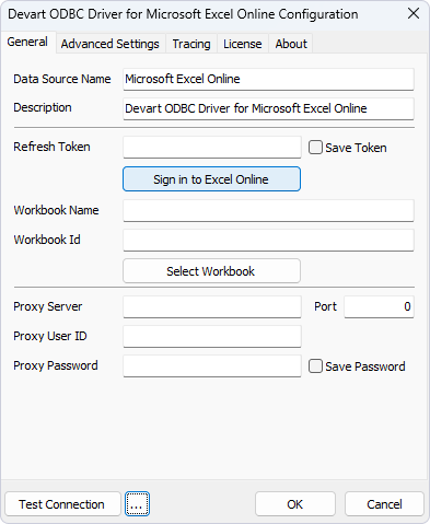 Clicking Sign in to Excel Online button