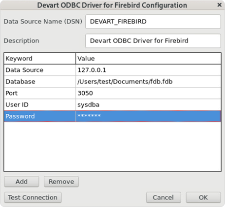 Devart ODBC Administrator parameters
