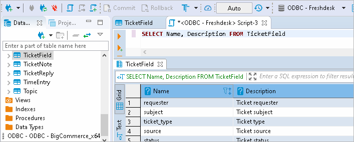 Execute SQL query in DBeaver against Freshworks CRM database