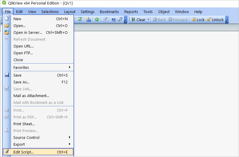 QlikView Edit Script