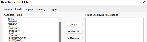 QlikView Select Fields