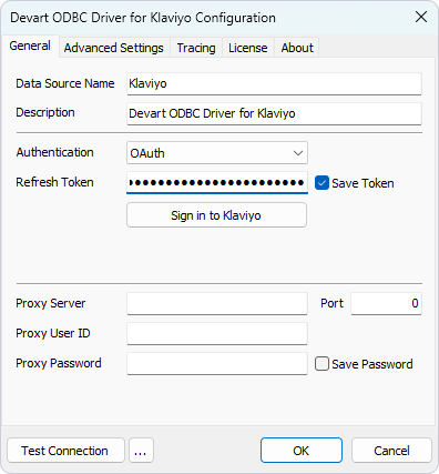 Refresh token field populated