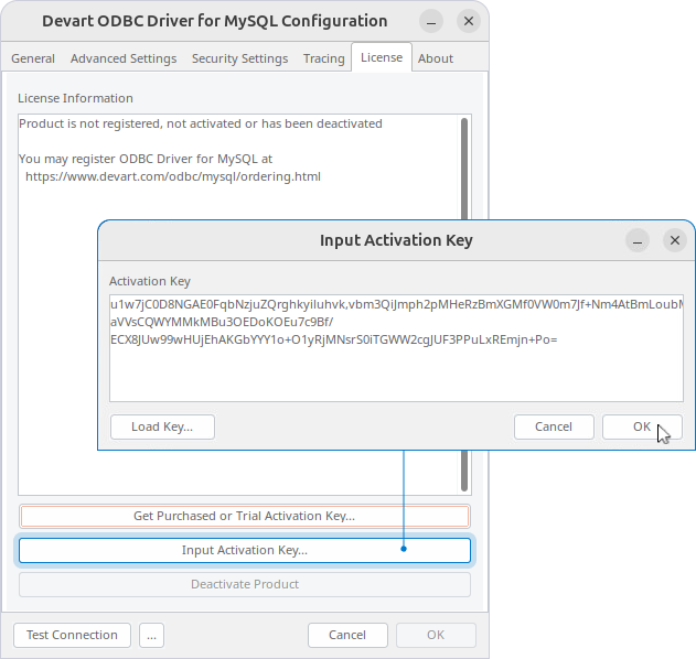 Input Activation Key dialog