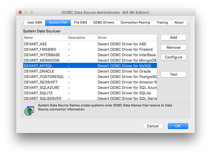 iODBC utility