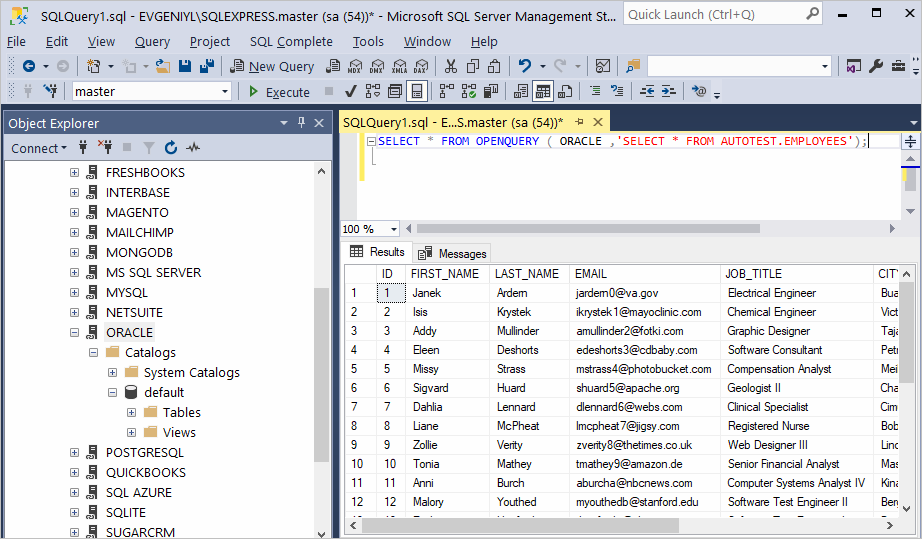 Connecting SQL Server Management Studio To Oracle Via ODBC Driver