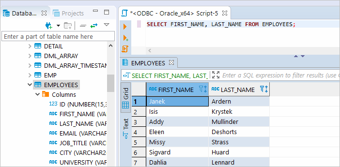 Execute SQL query in DBeaver against Oracle database