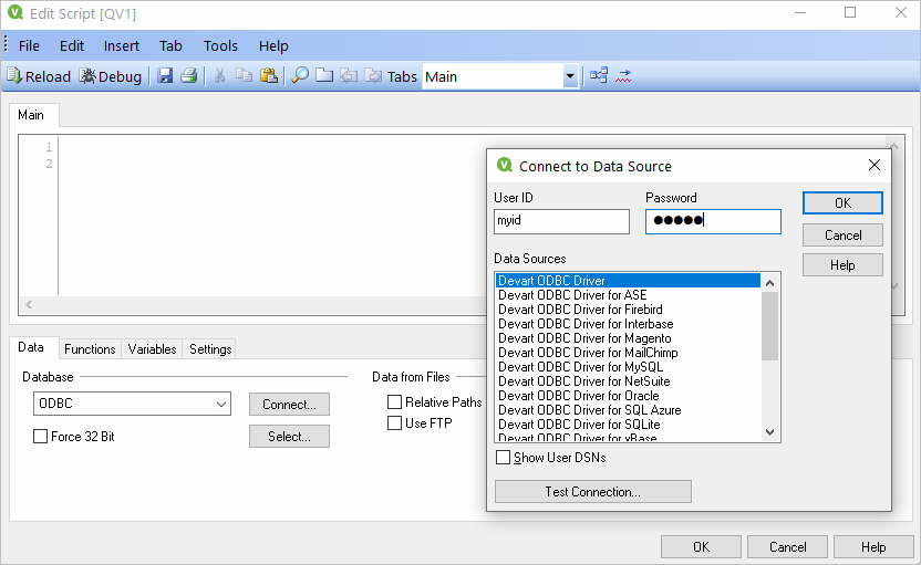 QlikView Connect Data Source