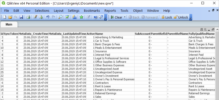 QlikView ODBC Database