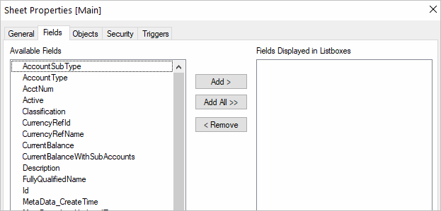 QlikView Select Fields