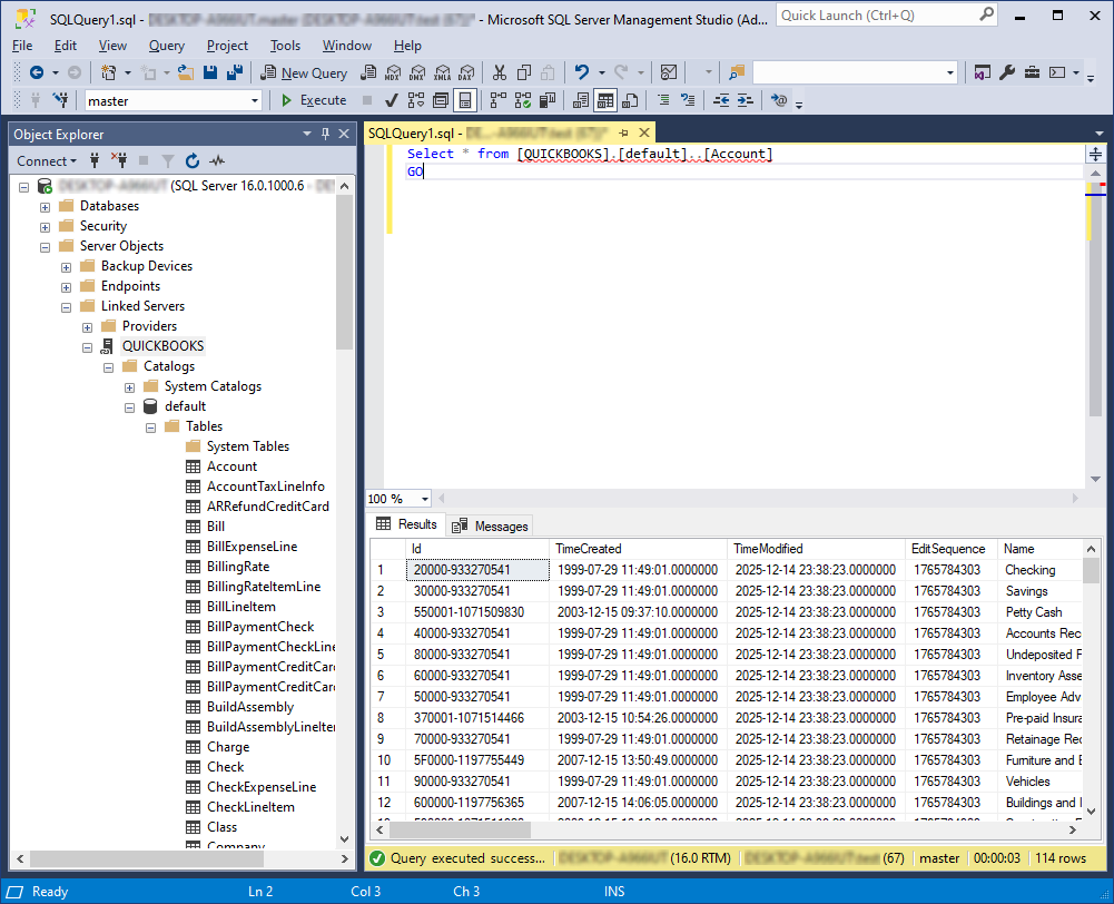 Linked Server created