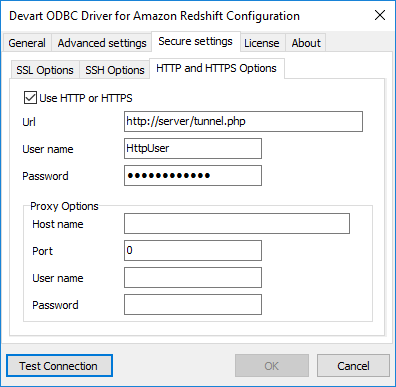 Connecting to Amazon Redshift Through HTTP Tunnel