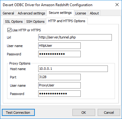 Connecting to Amazon Redshift Through Proxy and HTTP Tunnel