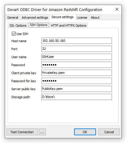 SSH Connection in ODBC Driver for Amazon Redshift